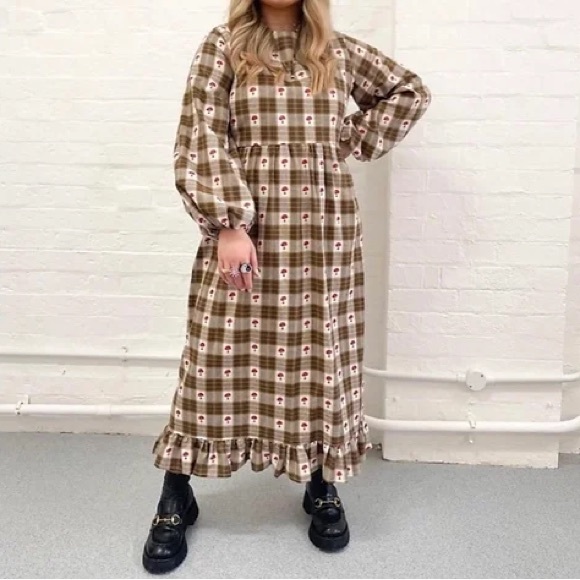 Megan Crosby handmade maxi mushroom dress - Picture 1 of 5